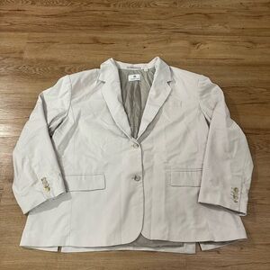 Babaton Aritzia Womens agency Blazer Jacket Light Grey Two Button Size Large